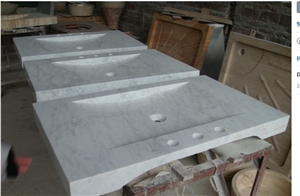 Bianco Carrara Marble Sink, Bianco Carrara White Marble Sink