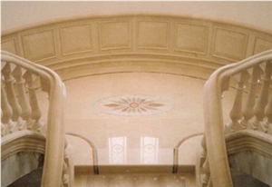 Creme Moleanos Staircase, Creme Moleanos Beige Limestone Staircase