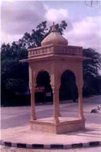 Chhatri - Gazebo, Mint Dhari Beige Sandstone Gazebo