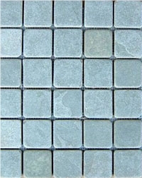 Blue Lime Mosaic, Lime Blue Limestone Mosaic