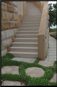 Chaumont Limestone Staircase, Chaumont Beige Limestone Staircase