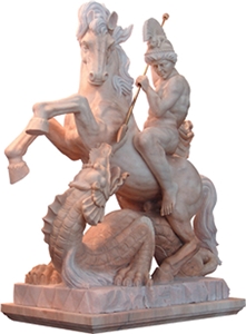 Figure Sculpture, Beige Marble Sculpture