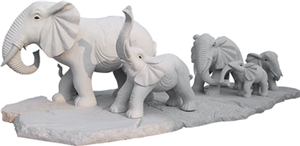 Granite Animal Sculpture,sculpture Of Elephants