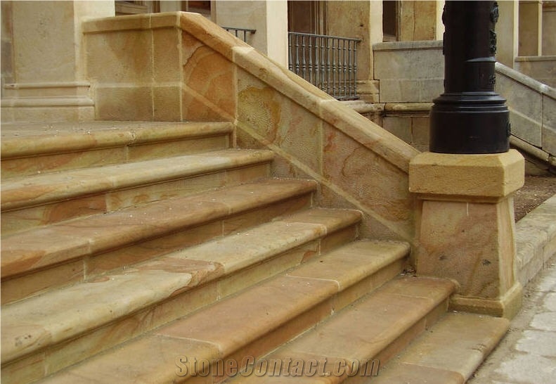 Staircases - Areniscas De Los Pinares, Arenisca Dorada Pinares Yellow Sandstone Staircases