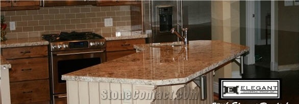 Granite 3cm Kitchen Countertops, Yellow Granite Kitchen Countertops