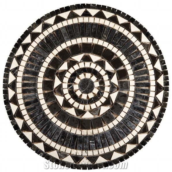 Black Marble Mosaic Medallion