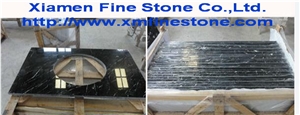China Nero Marquina Marble Bath Tops