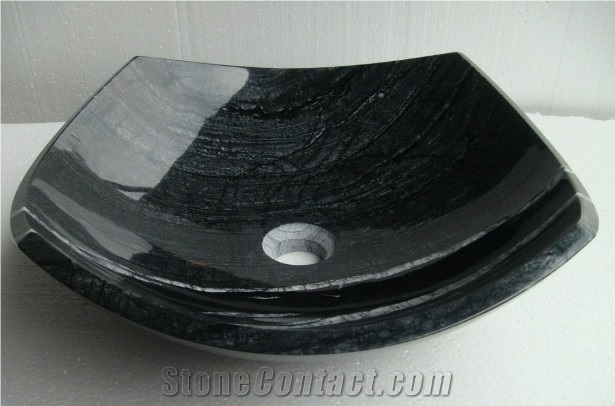 Black Wooden Marble Sink