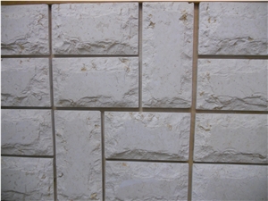 White Limestone Mushroomed Wall Stone, Jerusalem White Limestone Palestine Mushroom Stone
