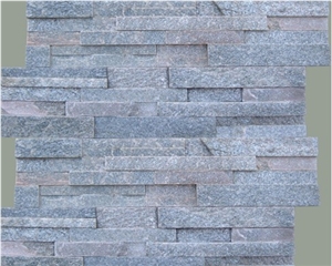 Stacked Stone Wall Panel, Pink Quartzite Stacked Stone