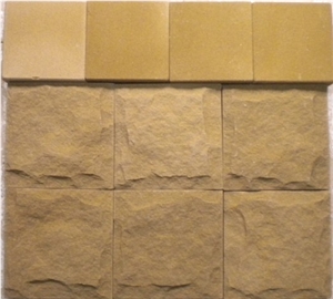 China Beige Sandstone Double Side Mushroom Stone for Wall Stone Cladding
