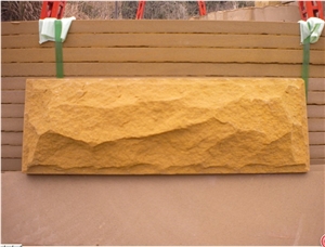 China Yellow Sandstone Sandstone Mushroom Stone for Wall Cladding /Wall Panel