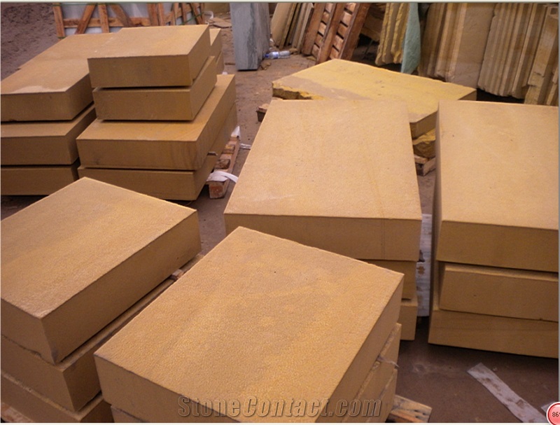 Yellow Dull Grainy Sandstone Tiles, China Yellow Sandstone