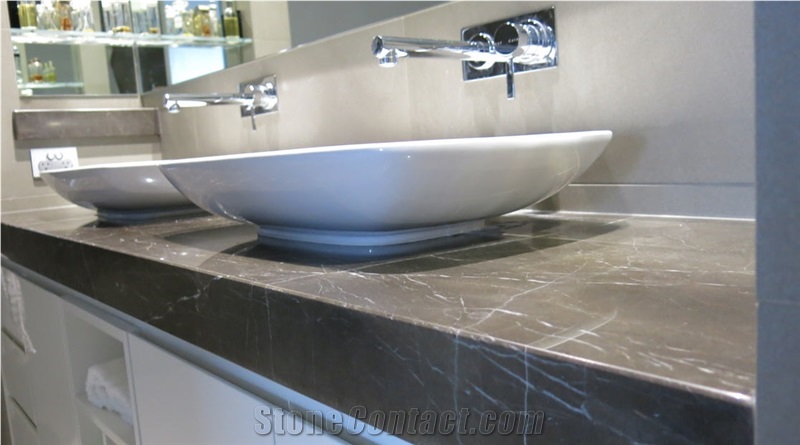 Pietra Grey Limestone Bath Design, Bath Top
