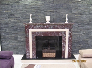 Rosa Levanto Marble Fireplace, Rosa Levanto Red Marble Fireplace