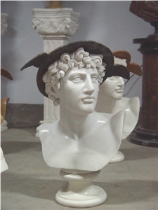 Art Sculpture Head Statue, BEIJING White Marble Head Statue