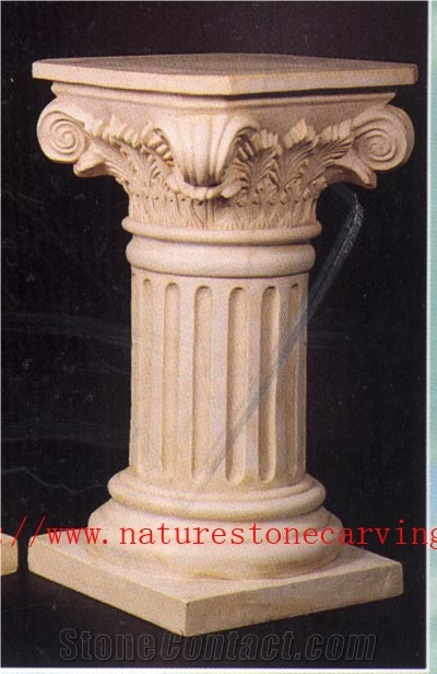 Pedestals Column Pillar, Hy Beige Limestone Column