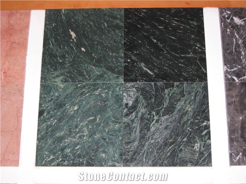 Low Price Peacock Green Marble Tile and Slab