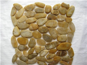 Yellow Flat Pebbles with Back Net