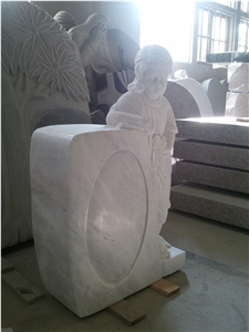 White Marble Children Grave Stone