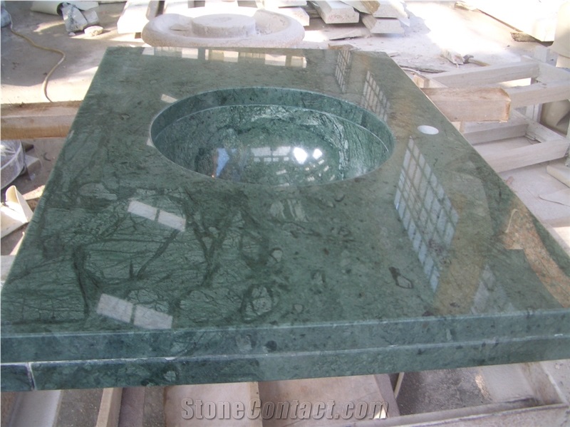 India Green VanityTop, Green Marble Bath Tops