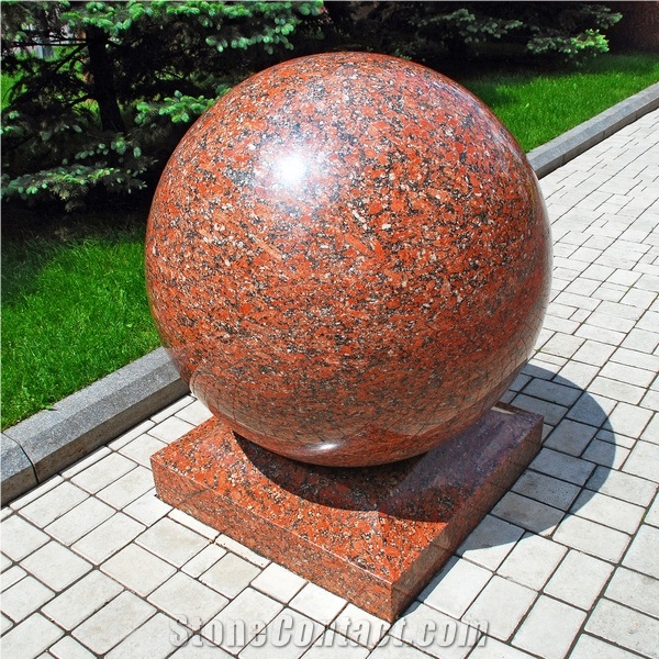 Imperial Red Stone Ball, Imperial Red Granite Fountain