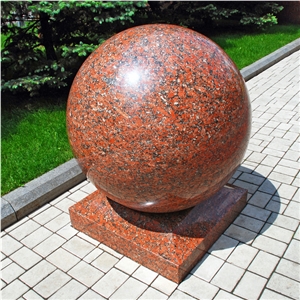 Imperial Red Stone Ball, Imperial Red Granite Fountain
