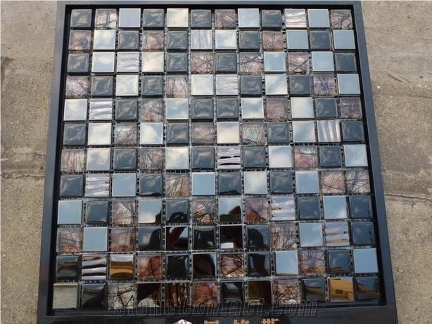 Glass with Metal Mosaic Tile