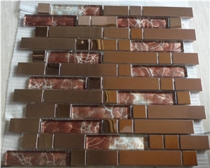 Stainless Steel with Glass Metal Mosaic