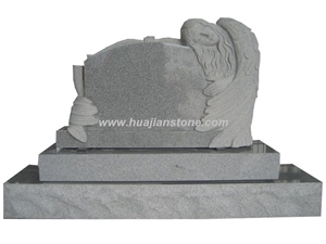 Angel Style Monument , Weeping Angel Monument, G341 Grey Granite Angel Monument