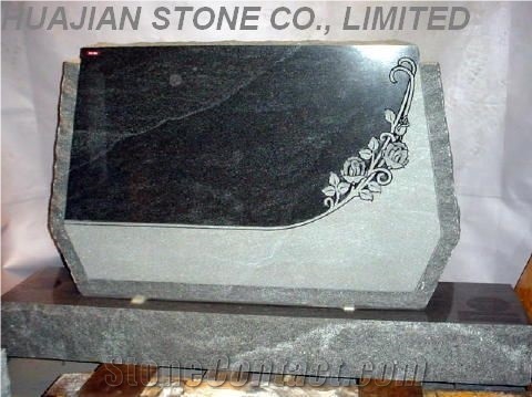 Chinese Black Grantie Tombstones, Sh ,ong Black Granite Tombstones