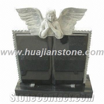 Grey Color Granite Angel Holding A Heart, G343 Grey Granite Monument, Tombstone