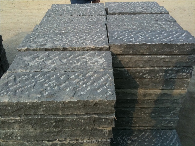 Laiwu Black, G308 Granite, Shandong Black, G308 Black Granite Cobble, Pavers