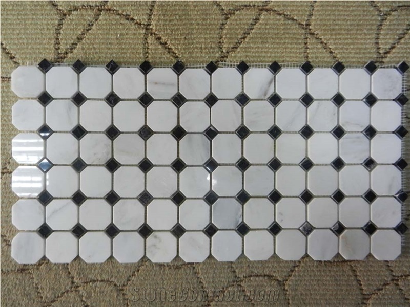 Timber White Grey Marble Mosaic