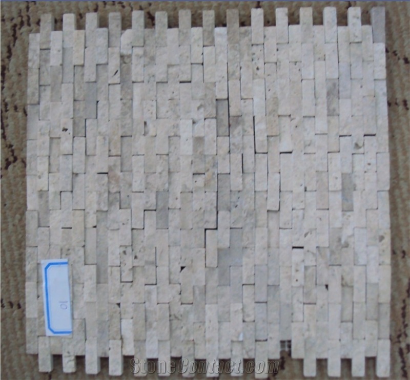 Popular Travetine Mosaic, Travetine White Travertine Mosaic