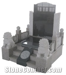 Asian Style Granite Tombstone, Grey Granite Japanese, Korean