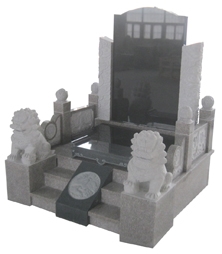 Asian Style Granite Tombstone, Grey Granite Japanese, Korean