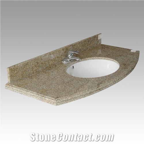 Bathroom Countertop Vanity Top, Beige Granite Bathroom Countertop