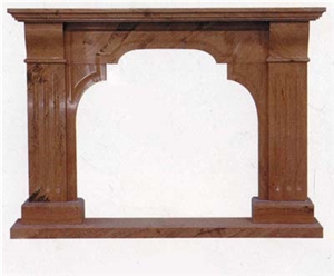 China Marble Stone Fireplace, Brown Marble Fireplace