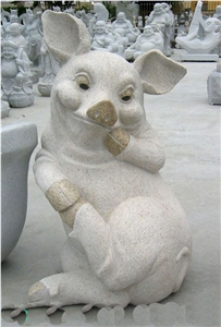 Granite Animal Sculpture Stone, Grey Granite Art Works