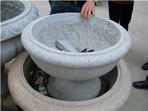 High Quality Stone Flowerpot, Grey Granite Pot