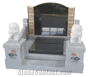 Korean Style Granite Tombstone, Grey Granite Japanese, Korean