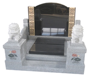 Korean Style Granite Tombstone, Grey Granite Japanese, Korean
