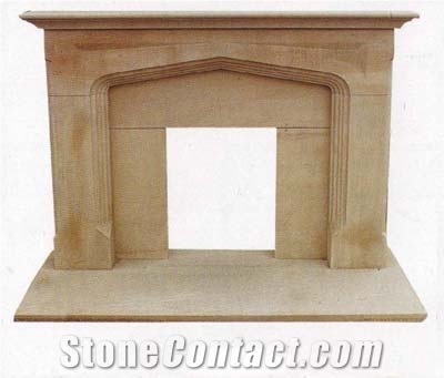 Marble Stone Fireplace in Top Quality, Beige Marble Fireplace