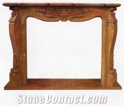 Popular Marble Stone Fireplace, Brown Sandstone Fireplace