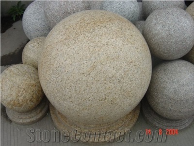 Stone Ball, Beige Granite Fountain