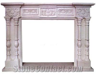 Stone Fireplace, White Marble Fireplace
