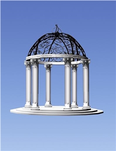 Stone Pavilion for Garden, White Marble Pavilion