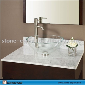 Carrara Marble Bathroom Vanity, Bianco Carrara White Marble Bath Tops