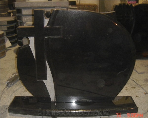 Chinese Factory for Headstone, Black Granite Headstone